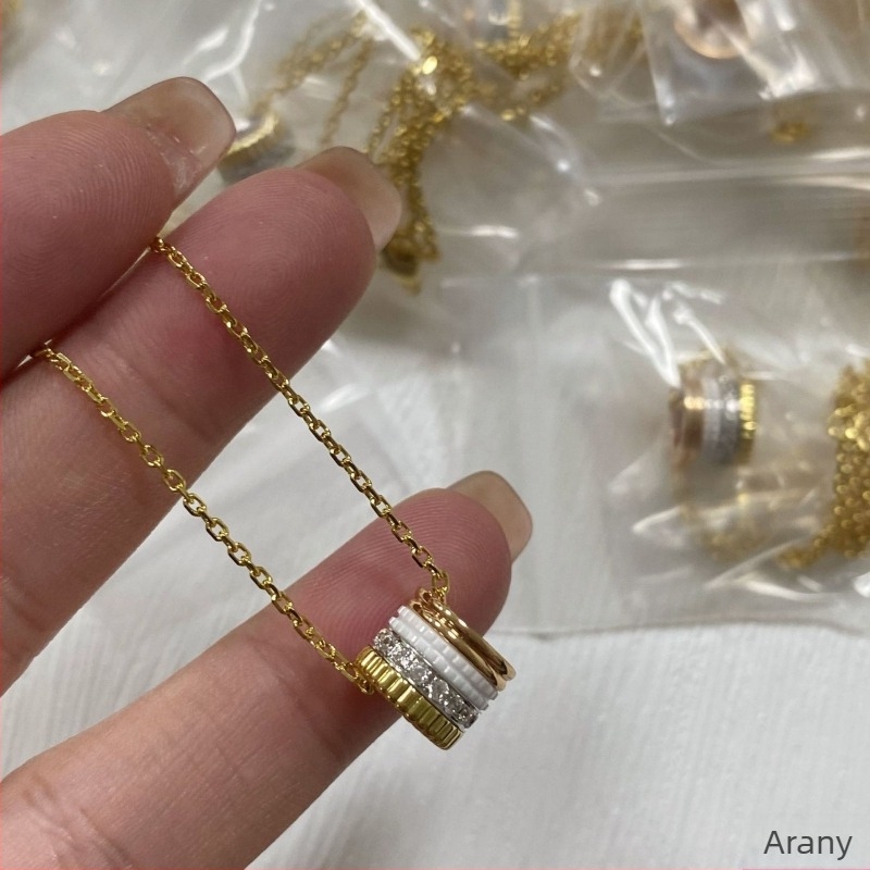 Baojialong aranyozott nyaklánc Swarovski-kristályokkal, geometriai O-lánc, Seiko felületkezelés, uniszex