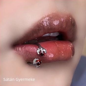 Sárkányszív ajakgyűrű és patkó alakú piercing gyűrű, titánacélból