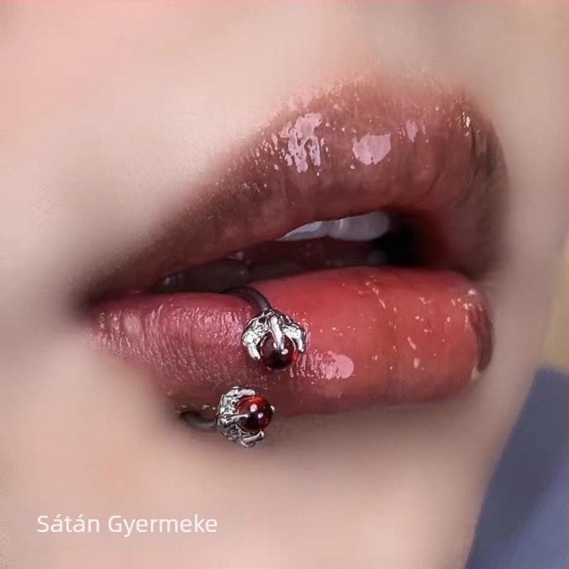 Sárkányszív ajakgyűrű és patkó alakú piercing gyűrű, titánacélból