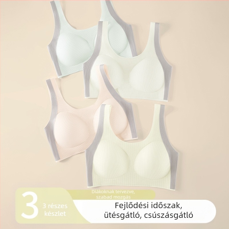 Tinédzser sportmelltartó formázott kosárkákkal a pubertás időszakára, 8–18 éves lányoknak