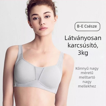 Varrásmentes, drót nélküli sportmelltartó nőknek, lélegző, 3/4 kosár, vékony formázó kosár, nylon anyag spandex bélés 70–80%, hátoldali három sor kapocs