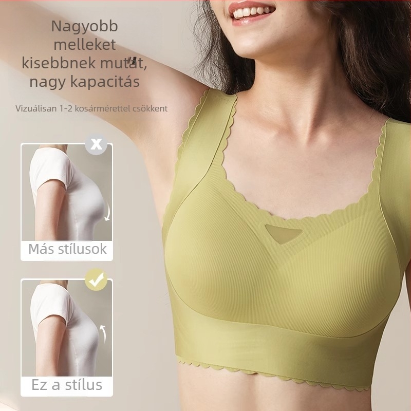Plusz méretű, varrat nélküli kismama sportmelltartó, teljes kosár, légáteresztő támogatás és emelés