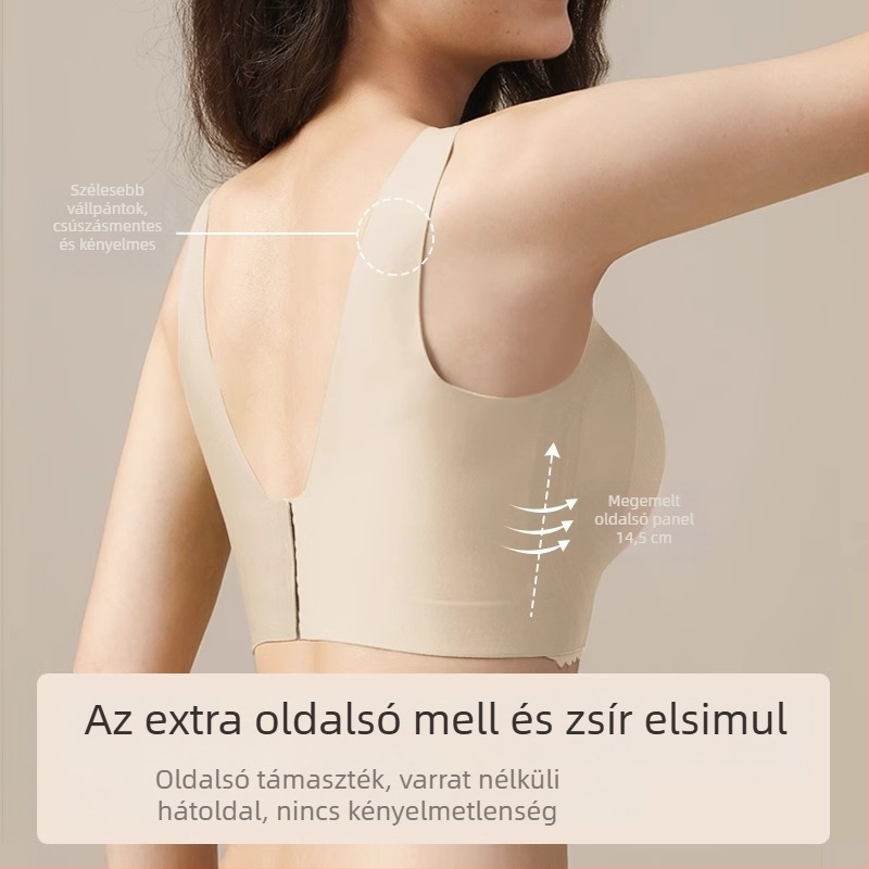 Plusz méretű, varrat nélküli kismama sportmelltartó, teljes kosár, légáteresztő támogatás és emelés