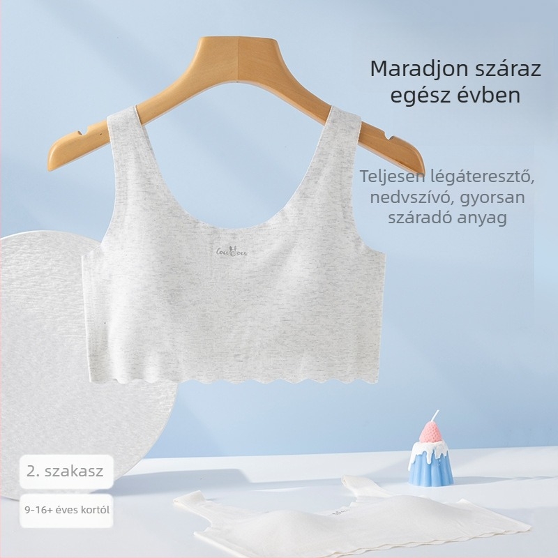 Sima sportmelltartó tiniknek, tank-top stílus, teljes kosár, lélegző és kényelmes