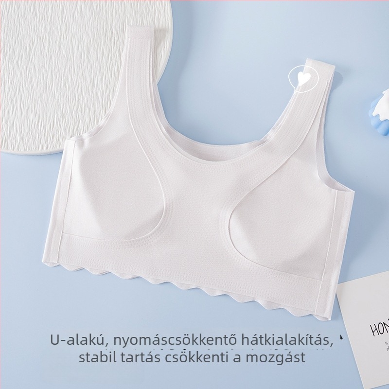 Sima sportmelltartó tiniknek, tank-top stílus, teljes kosár, lélegző és kényelmes