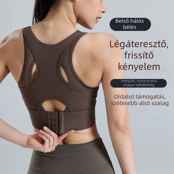 Jóga sportmelltartó, 3/4 kosár, közepes formázott kosár, fő anyag: nylon 75%, bélés nylon 25%, rögzített dupla pántok