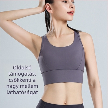Jóga sportmelltartó, 3/4 kosár, közepes formázott kosár, fő anyag: nylon 75%, bélés nylon 25%, rögzített dupla pántok