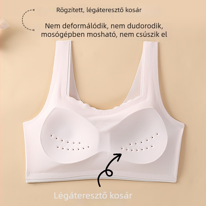 3-szintű, varrás nélküli sportmelltartó serdülő lányoknak, rögzített kosarakkal – lélegző, mellény-stílusú