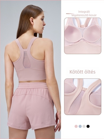 Női sportmelltartó racerback kivitelben, párnázott csészékkel, jóga felső futáshoz és edzéshez, bőrérzet