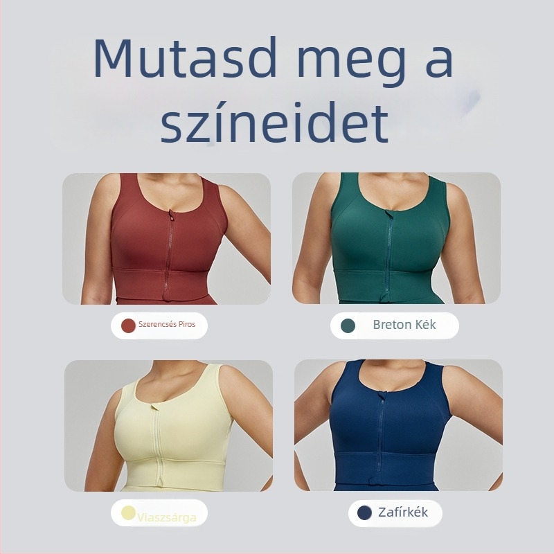 Női sportmelltartó rögzített kosarakkal és széles elasztikus pánttal, magas intenzitású futáshoz és edzéshez, plusz méret, jóga ruházat