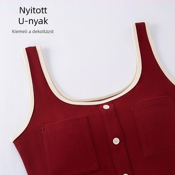 Kitömött U-nyakú sporttop beépített melltartóbetéttel, légáteresztő anyag, karcsúsított fazon, retro amerikai stílus, kontrasztos színek, jóga és szabadtéri sportokhoz.