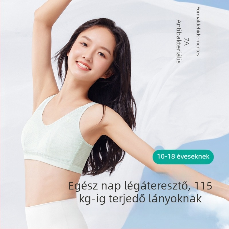 Tinédzser lányoknak szánt sportmelltartó a fejlődési szakaszban, plusz méret, mellény-stílus