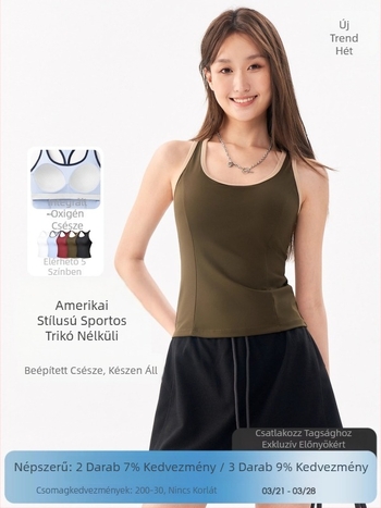 Női ujjatlan sportos felső, gyorsan száradó nylonból, fő anyag 75% nylon, bélés 25% spandex; teljes kosár, közepes formájú kosár; alkalmas futáshoz, edzéshez és tánchoz