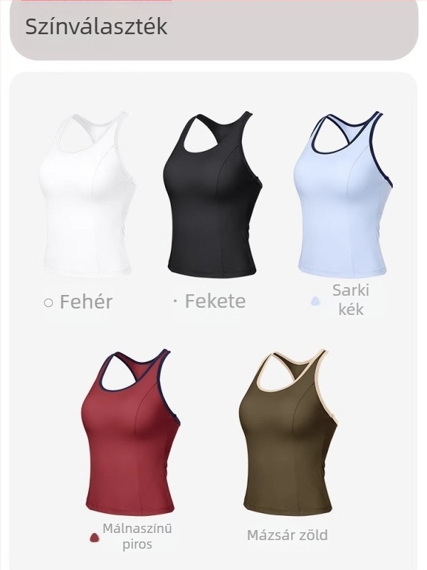 Női ujjatlan sportos felső, gyorsan száradó nylonból, fő anyag 75% nylon, bélés 25% spandex; teljes kosár, közepes formájú kosár; alkalmas futáshoz, edzéshez és tánchoz