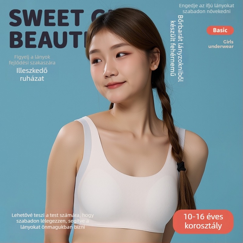 Felső nylon anyagból, drót nélküli, teljes kosár, vékony formázott kosár, nylon bélés, push-up