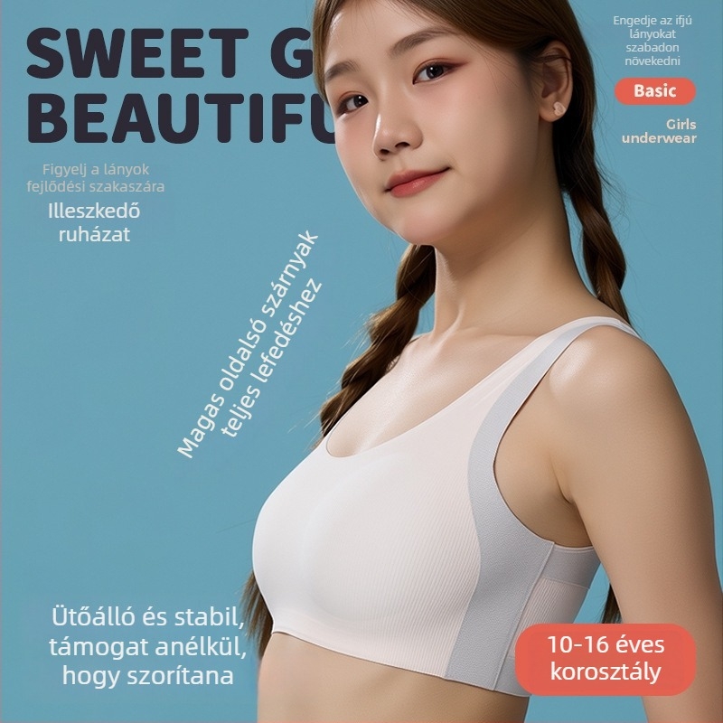 Felső nylon anyagból, drót nélküli, teljes kosár, vékony formázott kosár, nylon bélés, push-up