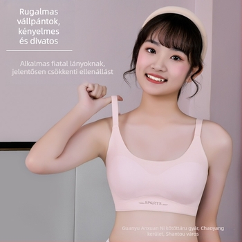 Lányoknak szóló, varrat nélküli melltartó Ice Silk anyagból, tube-top sport-stílusú, teljes kosár, vékony formázott kosár habbal, rögzített dupla vállpántok