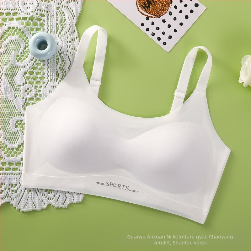 Lányoknak szóló, varrat nélküli melltartó Ice Silk anyagból, tube-top sport-stílusú, teljes kosár, vékony formázott kosár habbal, rögzített dupla vállpántok