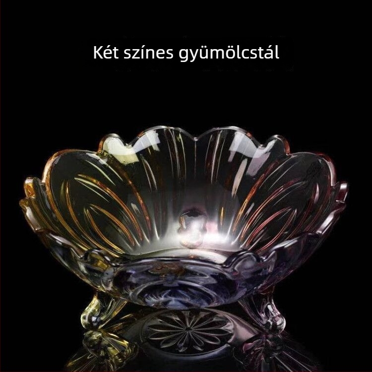 Üvegből készült gyümölcstál, modern minimalista stílus, prémium minőség