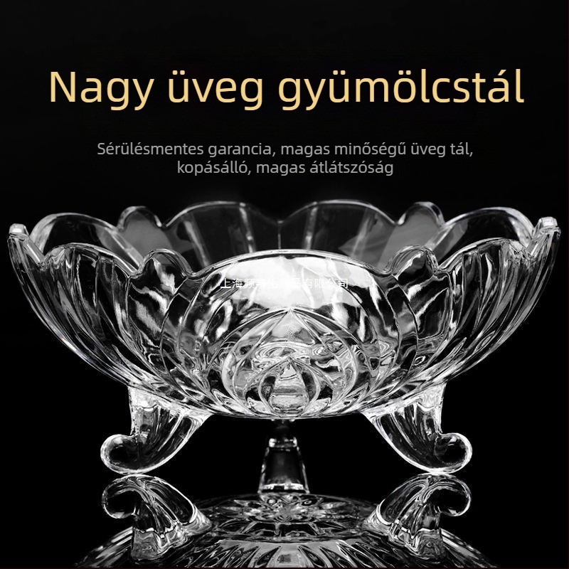 Üvegből készült gyümölcstál, modern minimalista stílus, prémium minőség