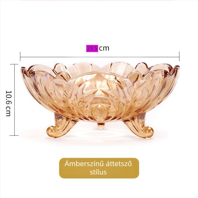 Üvegből készült gyümölcstál, modern minimalista stílus, prémium minőség