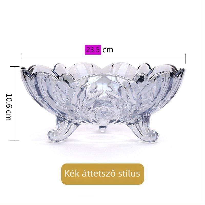 Üvegből készült gyümölcstál, modern minimalista stílus, prémium minőség