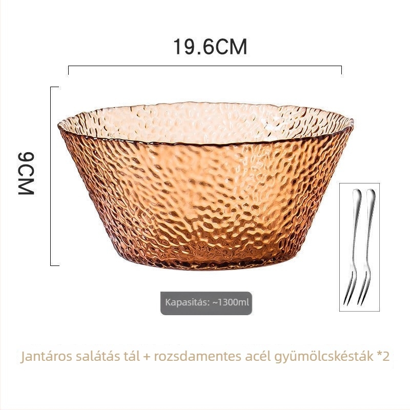 Üvegből készült gyümölcstál, modern minimalista stílus, prémium minőség