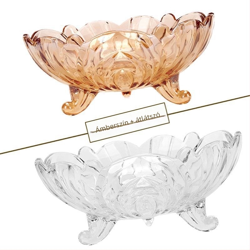 Üvegből készült gyümölcstál, modern minimalista stílus, prémium minőség