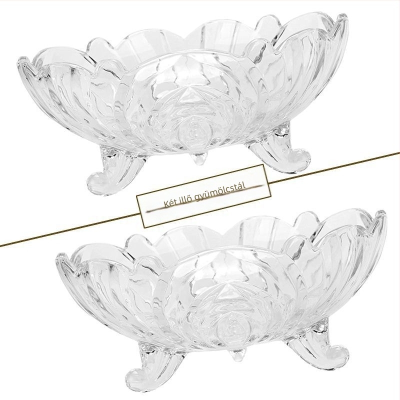 Üvegből készült gyümölcstál, modern minimalista stílus, prémium minőség