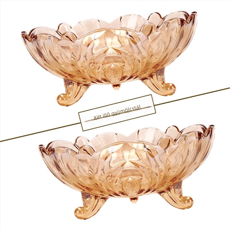 Üvegből készült gyümölcstál, modern minimalista stílus, prémium minőség