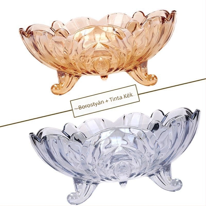 Üvegből készült gyümölcstál, modern minimalista stílus, prémium minőség