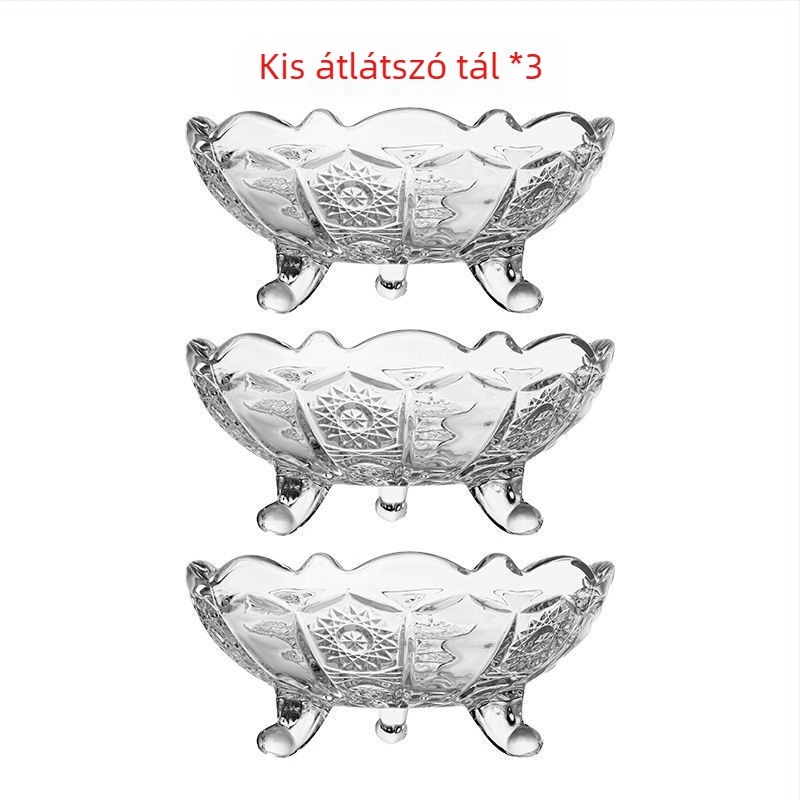 Üvegből készült gyümölcstál, modern minimalista stílus, prémium minőség