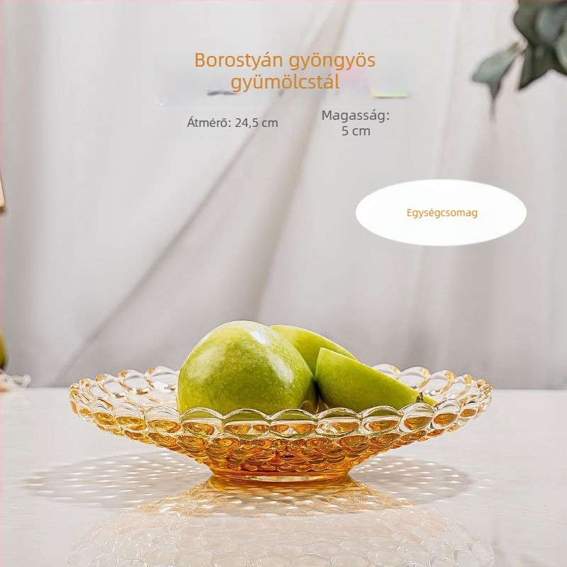 Üvegből készült gyümölcstál, modern minimalista stílus, prémium minőség