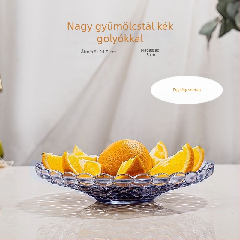 Üvegből készült gyümölcstál, modern minimalista stílus, prémium minőség