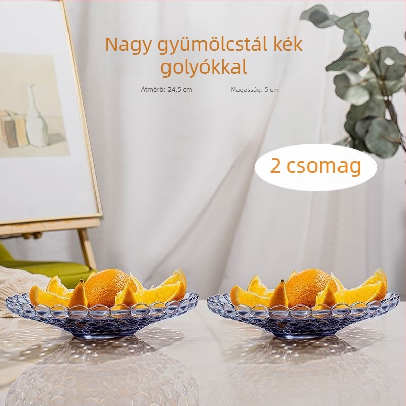 Üvegből készült gyümölcstál, modern minimalista stílus, prémium minőség