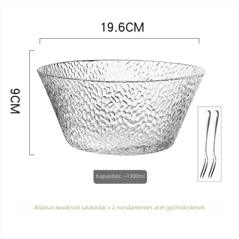 Üvegből készült gyümölcstál, modern minimalista stílus, prémium minőség