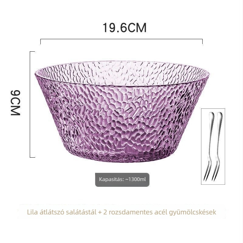 Üvegből készült gyümölcstál, modern minimalista stílus, prémium minőség