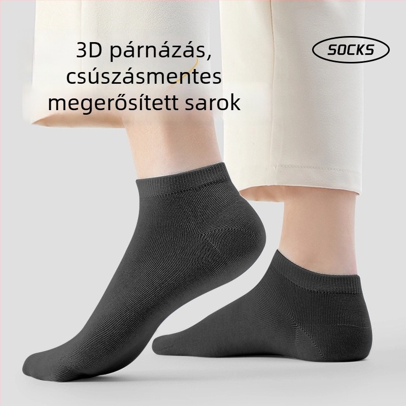 Pamut férfi zokni, dupla tűs kötés, csúszásmentes, lezser stílus