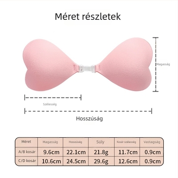 Szív alakú bikini melltartó párnák, ragasztós, váll nélküli