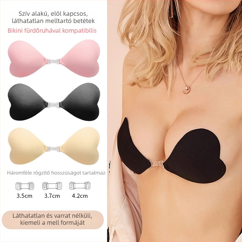 Szív alakú bikini melltartó párnák, ragasztós, váll nélküli