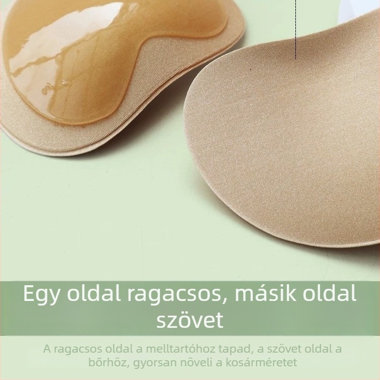 Öntapadós bikini melltartó betét, vastított nylonból, szilikonhab tömítés, láthatatlan, felhúzó, formázó hatású (2024 tavasza)