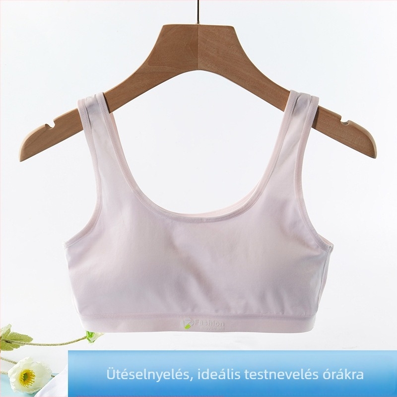 Pamut sportmelltartó tinédzser lányoknak, 3/4 kosár, légáteresztő és ütésálló