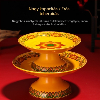 Kerámiagyümölcs kínáló tál – Purple Lotus márkájú, Vagyon Istene és Buddha tiszteletére