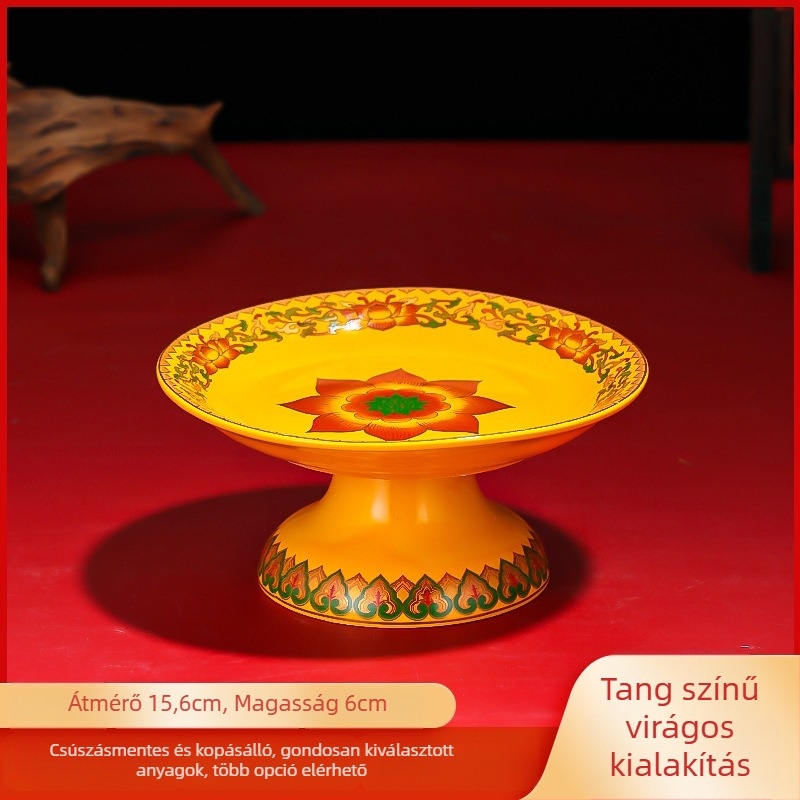 Kerámiagyümölcs kínáló tál – Purple Lotus márkájú, Vagyon Istene és Buddha tiszteletére