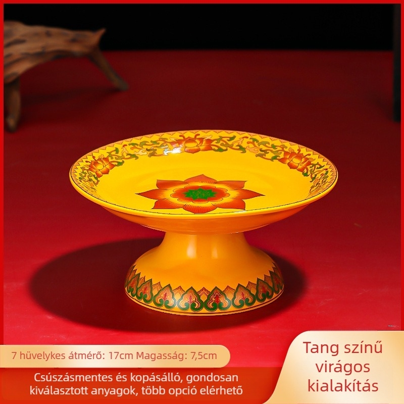 Kerámiagyümölcs kínáló tál – Purple Lotus márkájú, Vagyon Istene és Buddha tiszteletére
