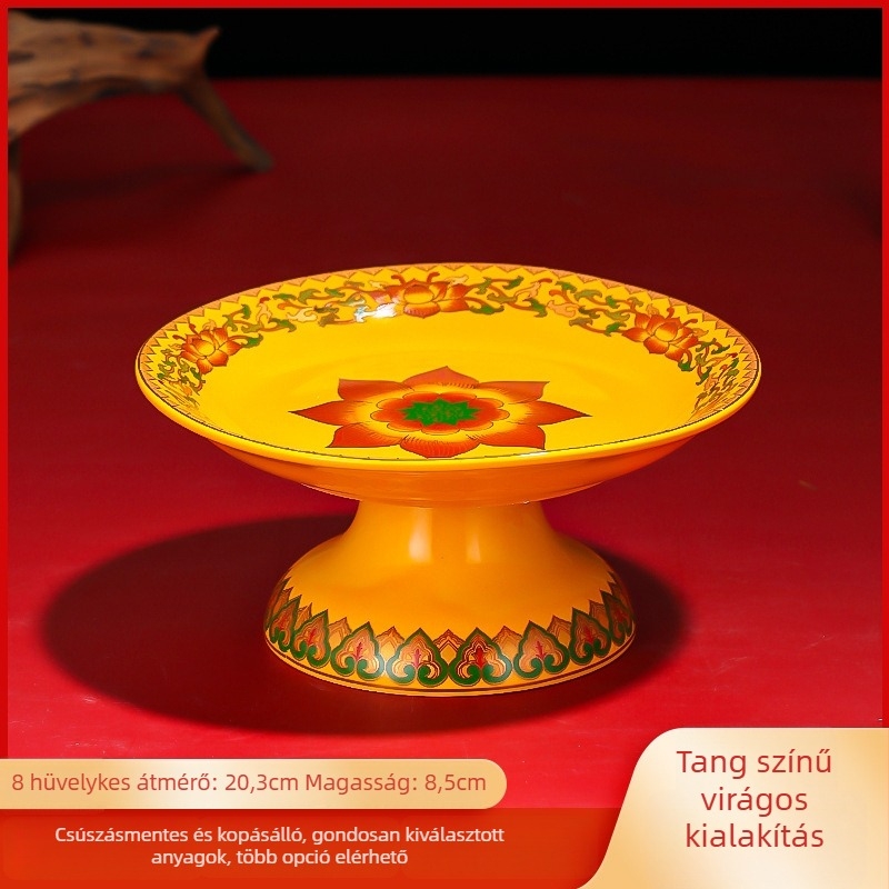 Kerámiagyümölcs kínáló tál – Purple Lotus márkájú, Vagyon Istene és Buddha tiszteletére