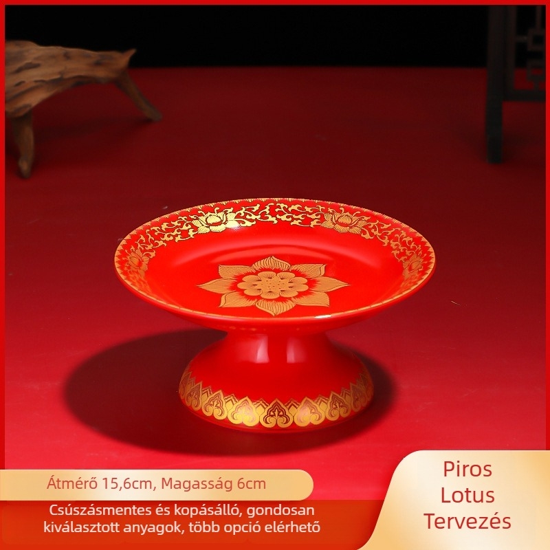 Kerámiagyümölcs kínáló tál – Purple Lotus márkájú, Vagyon Istene és Buddha tiszteletére