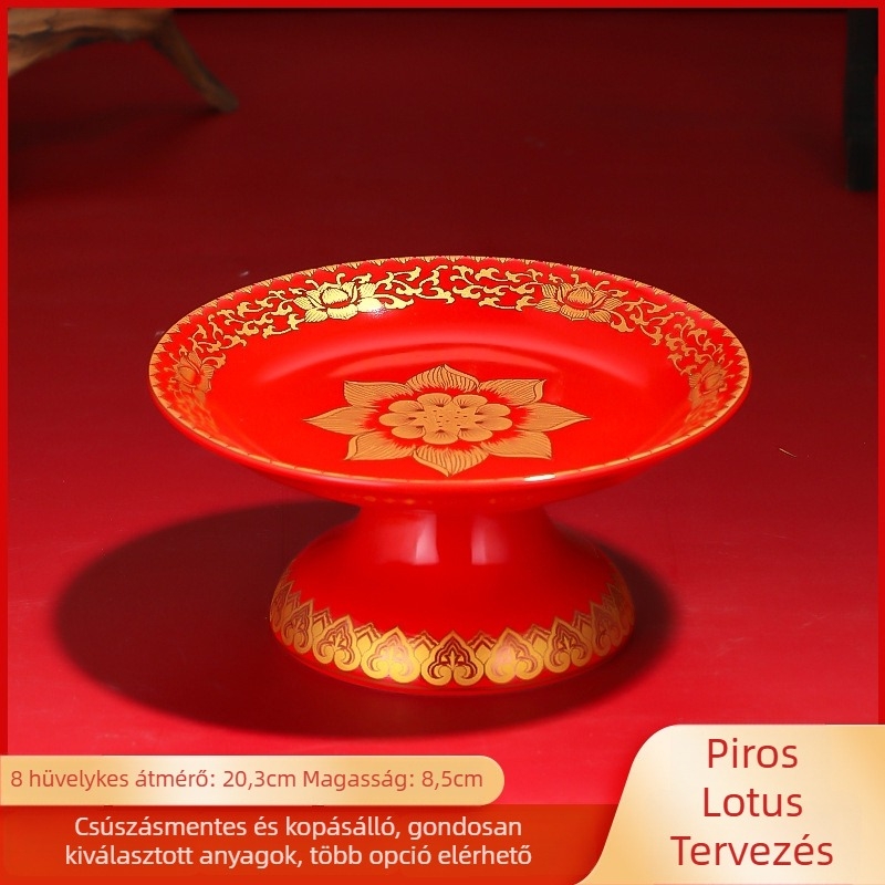 Kerámiagyümölcs kínáló tál – Purple Lotus márkájú, Vagyon Istene és Buddha tiszteletére