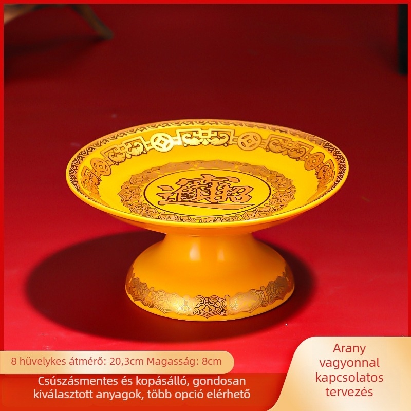 Kerámiagyümölcs kínáló tál – Purple Lotus márkájú, Vagyon Istene és Buddha tiszteletére