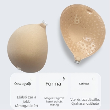 Kisméretű és lapos mellhez való push-up tapasz — láthatatlan, vastagított, kerek kosár alakú, nylonból, márka Uvome